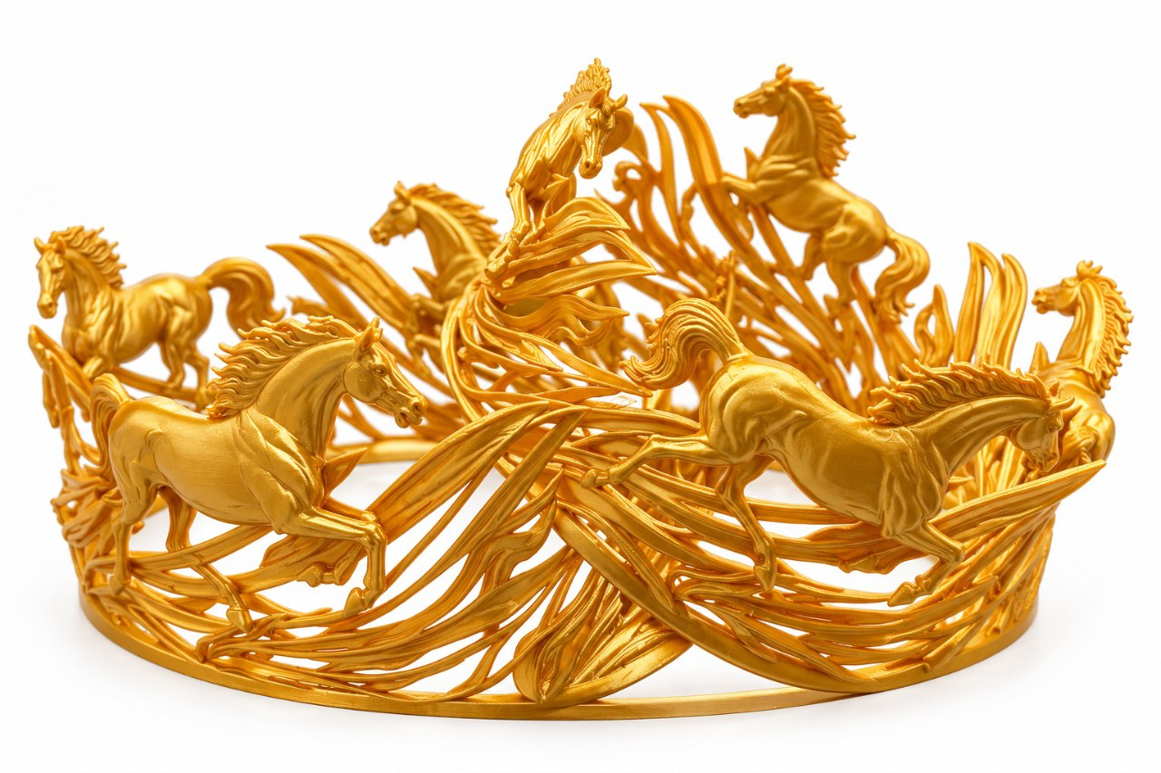 Crown with horse figures